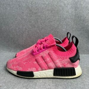 adidas Bright Pink Knit NMD R1 Sneakers